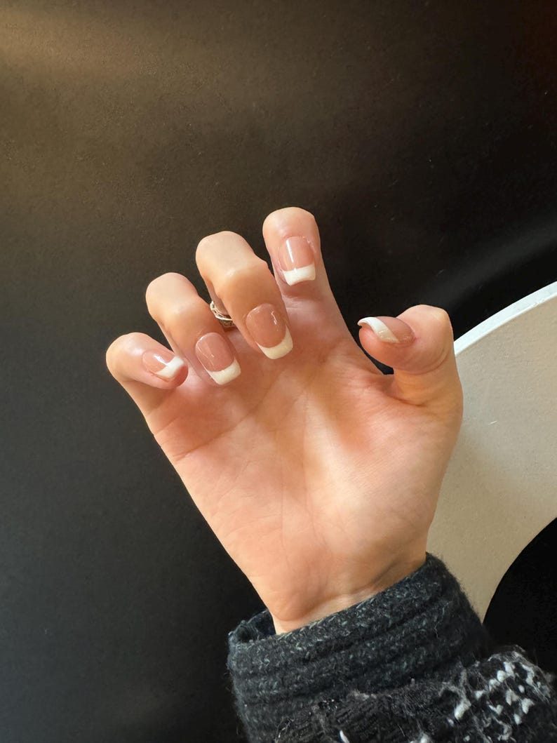 White French Tips Extra Short Coffin