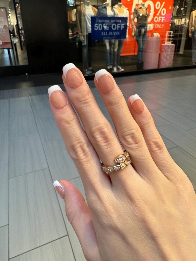White French Tips Extra Short Coffin